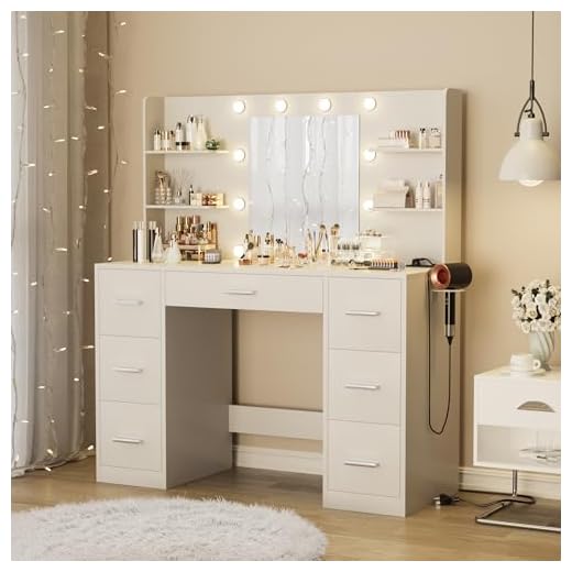 Furmax LED Makeup Vanity Desk with Storage