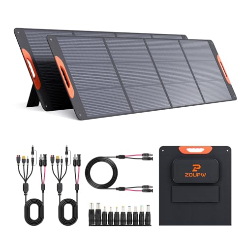 440 Watt Portable Solar Panel with Bypass Diodes,2PCS 220W N-Type 16BB Foldable Solar Charger for Power Station, 25% High Efficiency IP67 Waterproof 4 Kickstands for Camping RV Home Backup