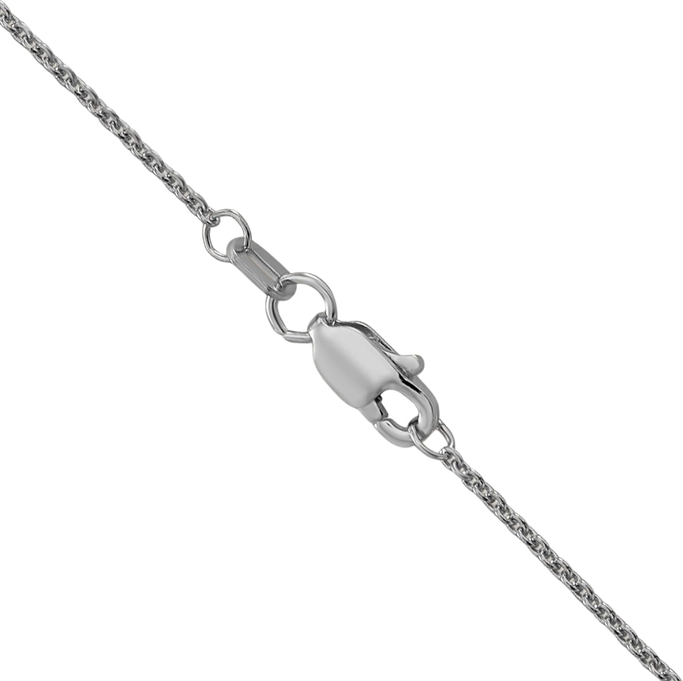 IceCarats 14K Solid White Gold 1mm Dainty Cable Chain Necklace Polished