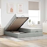 Genérico Estructura de Cama otomana colchones Terciopelo Gris Claro,Camas y somieres-3311255
