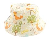 Glamour Girlz Kleinkind Kind Jungen Mädchen Unisex Baumwolle Busch Safari Beanie Sonnenhut Neugeborene bis 15 Monate Weiß Beige Wald Tiere Eule Fuchs Gr. 80, beige