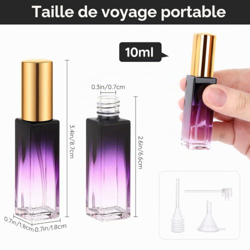 Segbeauty Bouteille Parfum Vide, 5 Pièces Vaporisateur Parfum 10ml, Rechargeable et Portable, Flacon Spray pour Voyage, Vacances, la Fête, Cadeaux (Verre) – vue 3