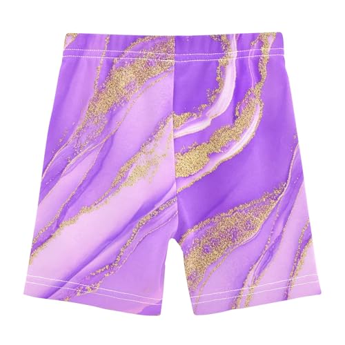 Soft Lavender Marble Golden Glitter Toddler Girls Biker Shorts Cotton Under Dress Shorts Print 4t Children2