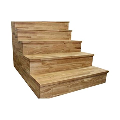 Solid Oak Stair Cladding Kit - Tread: 0.995M x 300mm x 27mm, Riser: 0.995M x 185mm x 18mm - Solid Oak Timber (1 Set of Tread and Riser) Cover