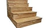 Solid Oak Stair Cladding Kit - Tread: 0.995M x 300mm x 27mm, Riser: 0.995M x 195mm x 18mm - Solid Oak Timber (13 Sets of Tread and Riser)