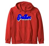 Panthers Retro Script School Spirit Mascot Blue Panther Zip Hoodie