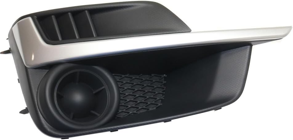 For Subaru Impreza 2015 2016 Fog Light Cover Passenger Side | Front | Made Of Plastic | Textured Black | With Painted Silver Molding | Sedan/Wagon | Replacement For SU1039111 | 57731FJ400, 57731FJ380