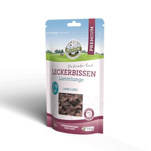 Bellfor Freeze-Snack For Dogs: Freeze Dried Lamb Lung – 50G. Dog Treats Without Artificial Additives. Easily Digestible, Freeze-Dried Dog Treats Ideal