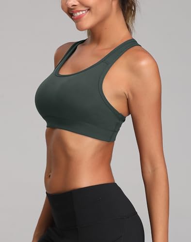 Image of Oalka Women's Racerback Sports Support Workout Running Bras | Oalka Women's Racerback Sports Support Workout Running Bras