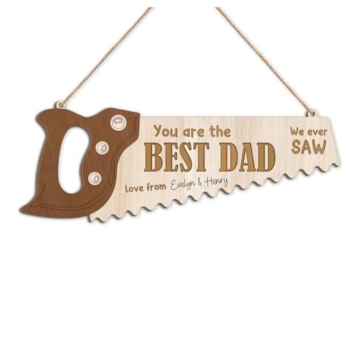 Saw Gift for Dad Arborist Lumberjack Wall Plaque Decor, Wood Hand Saw Shaped Hanging Sign Gifts For Logger Wood Worker Tree Climber Dad, Fathers Day Birthday Dad Gift, You Are The Best Dad We Ever Saw