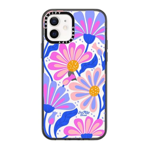 Coque iPhone 12 CASETiFY antichute Mystic Daisy noir transparent