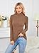 Womens Fall Fashion 2025 Comfy Brown Lightweight Sweater 2 Pack Long Sleeve Ribbed Knit Turtleneck Tops Elastic Going Out Blouses Black, Coffee Small