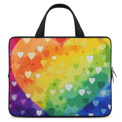 Pochette ordinateur 12 pouces design cœur pour cours et café