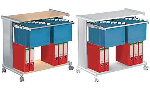 Preisvergleich Produktbild Hängeregistraturwagen pragma mit 2 Ablageböden / 3529 B76xT40xH72cm lichtgrau