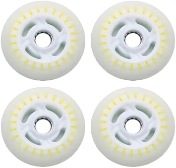 LED Light-Up Inline Skate Wheels, 90-125mm Diameter, 24mm Thickness, 90A Durometer, No Batteries Required (4, Colorful Flash, 100mm)