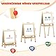 Dripex Kinder Tafel Holz Kindertafel Malerei Holztafel Doppelseitige Kreidetafel und Whiteboard Höhenverstellbar Standtafel mit 24Stk Zubehör (ab 3 Jahre)