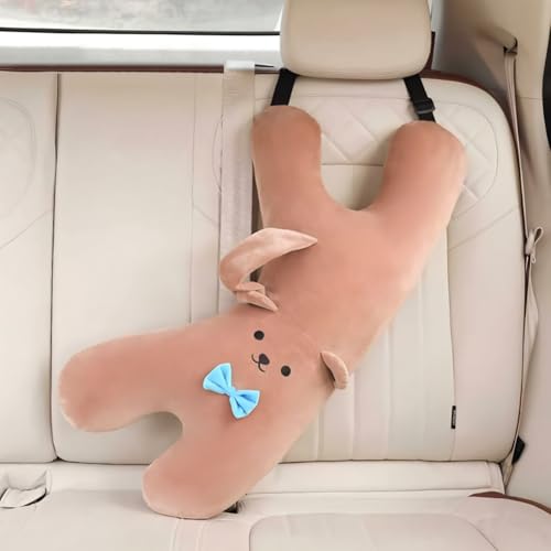 Almohada ergonómica en forma de K marrón para auto miniatura 1