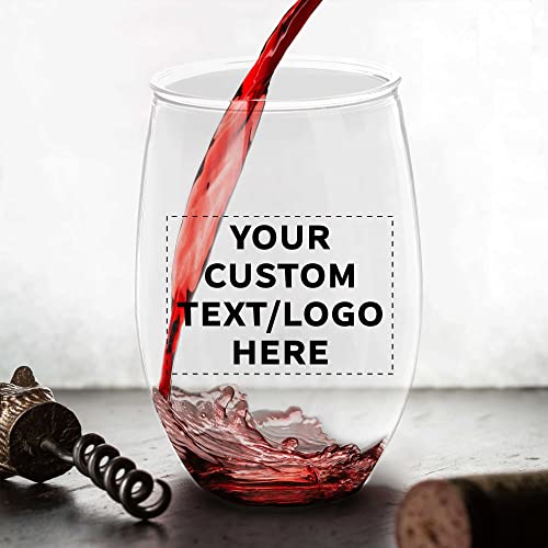 Custom Plastic Stemless Wine Glasses 16 Oz. Set Of 100, Personalized Bulk Pack - Bpa Free, Great For Outdoor Lounges, Poolside, Parties And Other Events - Clear #TOP6