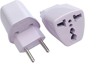 KIT 2 Adaptador De Tomada Universal Padrão Europeu UK Para Brasileiro Bivolt 10a Benjamin Internacional Com Plug Nacional Portátil Para Viagens Preto E Branco LINHA PREMIUM DUPIN (BRANCO)