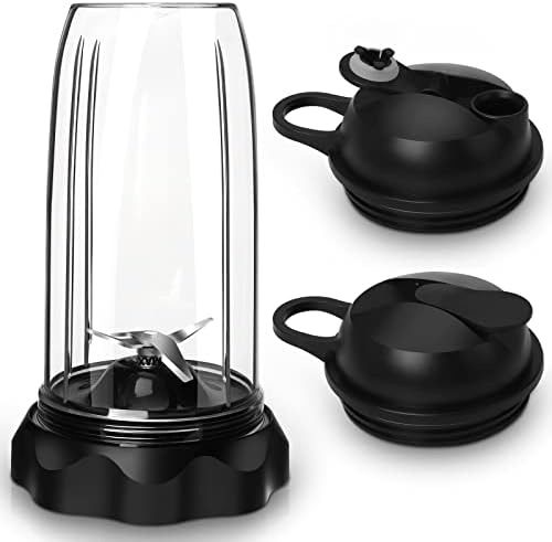 24oz Cup Pro 1000 Blender Blade Compatible with Nutri-bullet Blender Combo Pro 1000 and Select 1200 1000W Blender Motor Base NBC12A With 2x Lids Replacement Part For Combo Easy Twist Extractor Blade