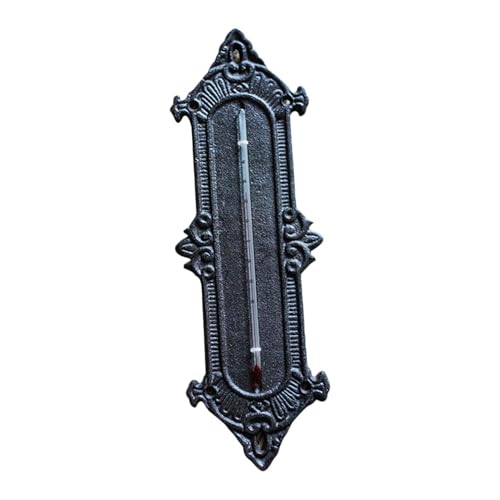 Thermomètre mural en fonte noire indicateur de température de jardin et intérieur de maison