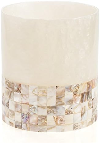 Creative Scents Bathroom Trash Can - Decorative Bathroom Wastebasket Finished in Beautiful Mother of Pearl - Modern Waste Basket for Bathroom, Powder Room Or Living Room (Milano Collection)