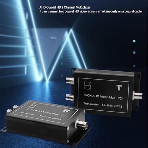 Video Multiplexer 2 Channel 400m High Performance Plug and Play Hot Swap AHD CVBS Video Multiplexer for Analog Camera Systems Iron Shell BNC Interface