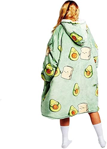 NARBOR Hoodie Blanket, Oversized Sherpa Hoodie, Wearable Hoodie Sweatshirt Blanket, Fluffy Fleece Hoodie Blanket Hoodie, One Size Fits All Adults Men Women Teens Green