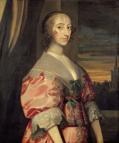 Pinturas murales retro de la obra Lady Hoghton de Van Dyck, lámina decorativa de 60x90cm