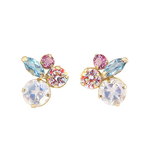 ［Barzaz(バルザス)］ ビジュー ピアス 18金 トルマリン トパーズ 18K K18 イエローゴールド カラフル 宝石