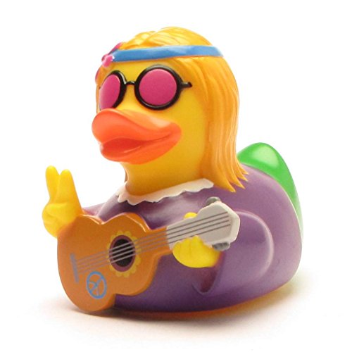 DUCKSHOP I Quietscheente Hippie Frau I Badeente- L: 7,5 cm