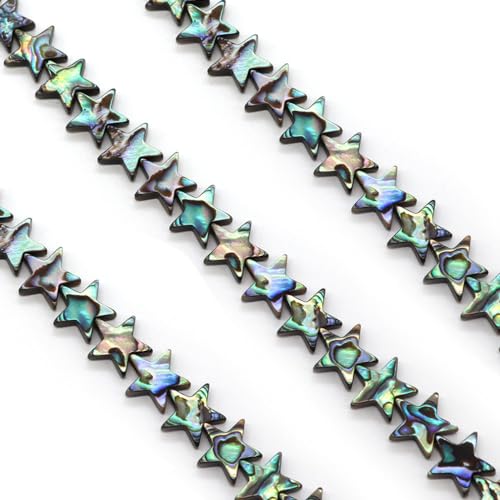 20PCS Star Beads Abalone Shell Beads Natural Abalone Flat Loose Beads Jewelry Making Beads