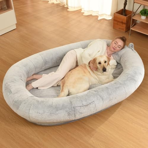 WOZOKE Giant Memory Foam Bed Light Grey