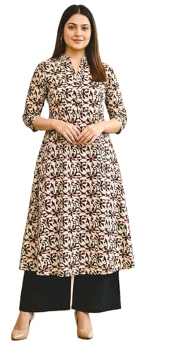 Image of CREATION & YOU Women Plus Size Cotton Printed Kurta with Pant Set | Work /Office Wear Kurta Set for Women