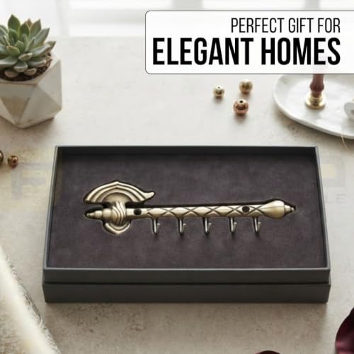 Image of Ace Zinc Metal Wall Mounted Key Holder with Hooks for Home, Kitchen & Entryway,Durable Heavy Duty Decorative Key Rack Organizer for Keys, Vintage Style - Antique Finish-| 3 Years Warranty |