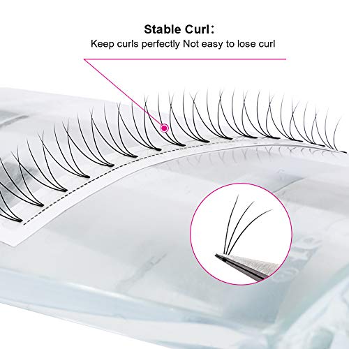 Premade Volume Eyelash Extensions 3D Lash Extensions 8~20Mm C/D Curl Premade Fans Cluster Individual Lashes By Fadlash (3D-0.10-C, 8~14Mm Mixed Tray) #TOP3