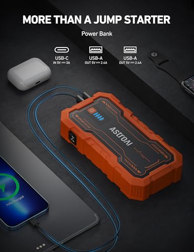 AstroAI S8 Pro Draagbare Auto-Starthulp, Auto-acculader Voor Benzine- en Dieselmotoren, Starthulp, Tot 9,0 l Benzine en 7,0 l Diesel - Afbeelding 6