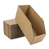 STRBOXONG 15x Gavetas de Cartón Kraft 30x11x15cm, Cartón Duro Reforzado