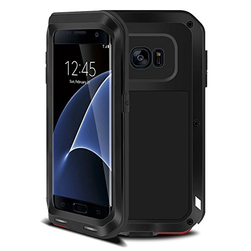 Tomplus Galaxy S7 Edge Case, Armor Tank Aluminum Metal Shockproof Military Heavy Duty Protector Cover Hard Case for Samsung Galaxy S7 Edge (Black)