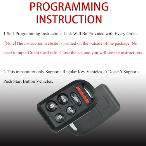 MechanMagic Key Fob Replacement Fits for 2005 2006 2007 2008 2009 2010 Honda Odyssey (FCC:OUCG8D-399H-A) Keyless Entry Remote Control 72147-SHJ-A61 314 MHZ 1Pack 6Button by MechanMagic - Image 4