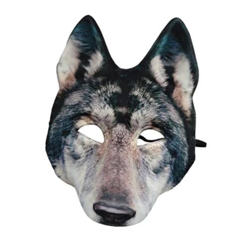 Masque de loup effrayant Baluue avec bandeau réglable pour déguisement d'Halloween