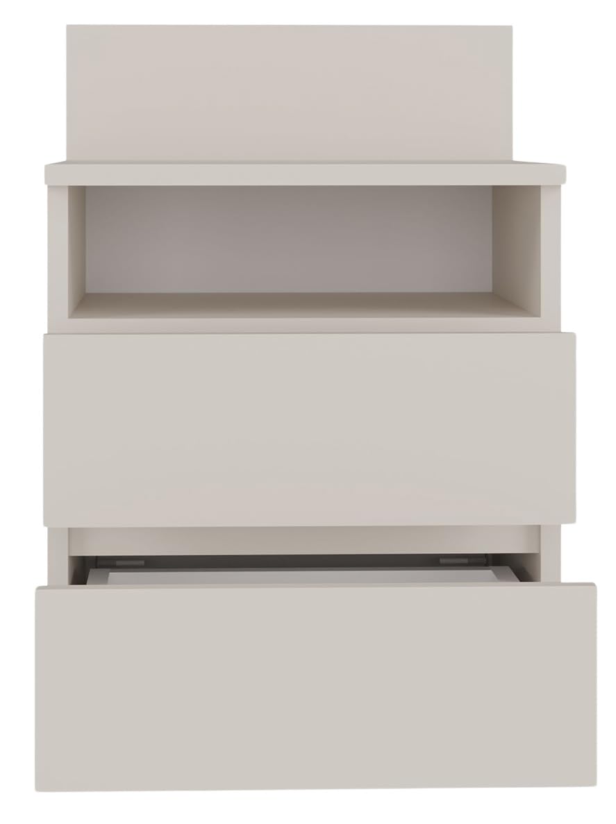 WHATSIZE ENTERPRISE Chest of Drawers – 2 Drawer Organiser for Bedroom/Living Room with Shelf – Multipurpose Cabinet with Soft Close Mechanism - Easy to Assemble Furniture