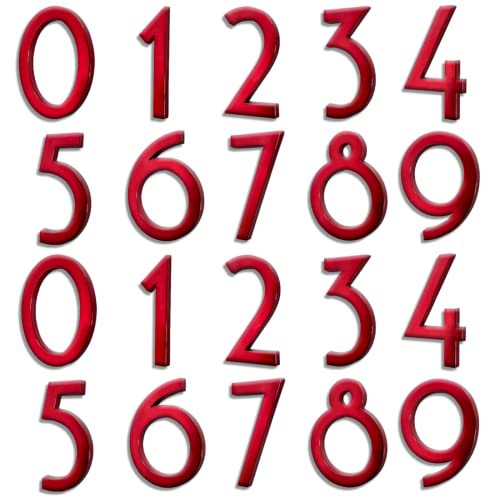 Hopewan Red Mailbox Numbers, 2.8 Inch Door Address Sign Number Stickers For Aprtment Office Room Home Decor Project. #TOP19