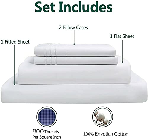 Aurora Plus Certified 100% Pure Egyptian Cotton King Blue Sheet Set – 800 Thread Count- 4 Piece- Sateen Weave- Long Staple Combed Cotton-Extra Soft Smooth Silky- Sateen Weave (King,Blue) #TOP1
