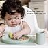 ezpz Tiny Plate (Sage) - 6 Months+ 100% Silicone Suction Placemat + Plate for Infants - Fits on Most Highchair Trays - Baby Led Weaning Supplies
