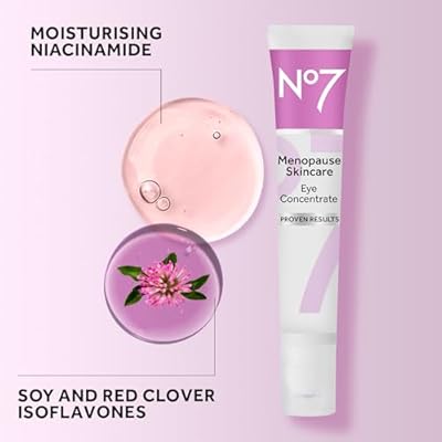 No7 Menopause Skincare Firm & Bright Eye Concentrate - Revitalizing Eye Cream for Dark Circles, Wrinkles & Under Eye Puffiness - Menopause Relief Cooling Roller for Refreshing Tired Eyes (15 ml)
