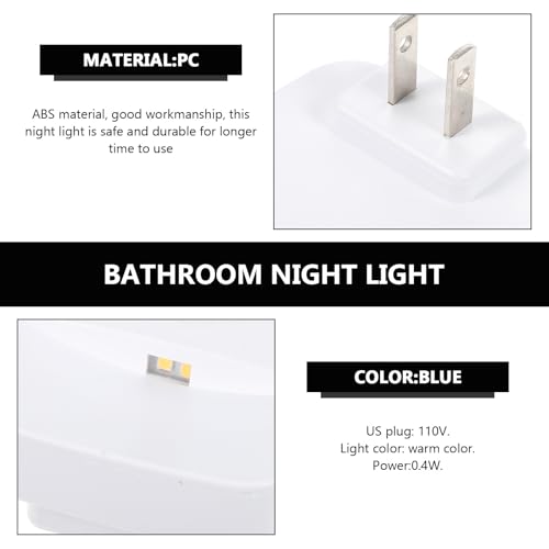 3Pcs LED Sensor Night Lights US Plug White Light miniatura 6