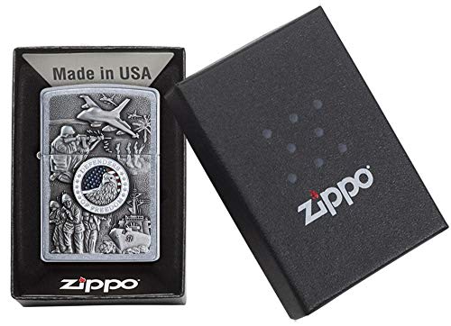 Zippo Defenders of Freedom Emblem Street Chrome Pocket Lighter - Image 6