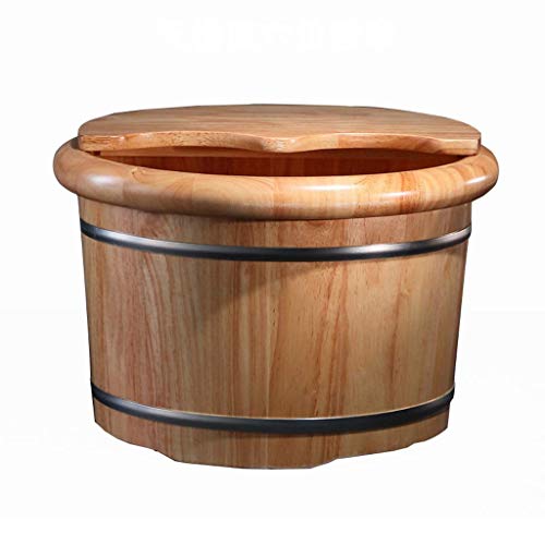 Balde sólido de madera para baño de pies natural