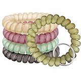 BIHRTC 5PCS Colorful Wrist Coil Wrist Keychain Flexible Spiral Plastic Sauna Keychain Wristlet...